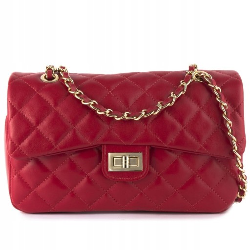 Zdjęcie oferty: Pikowana torebka ze skóry Chanelka czerwona