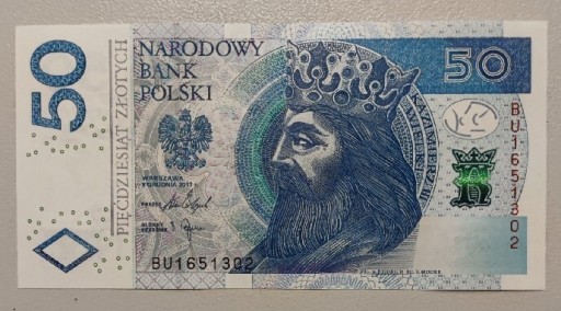 Zdjęcie oferty: Banknot 50 zł. Seria BU. UNC.