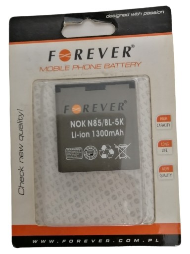 Zdjęcie oferty: Bateria do telefonu Nokia N85 1300 mAh