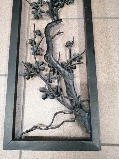 Zdjęcie oferty: Kwiat ramka drewno metal ozdoba czarna