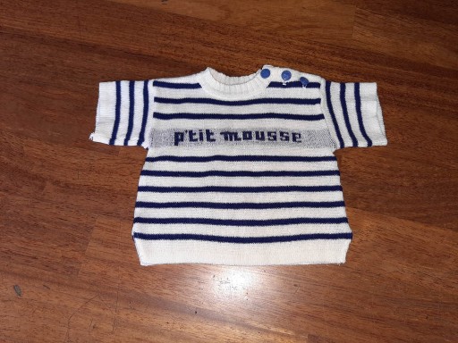 Zdjęcie oferty: Niebiesko-biała koszulka dla niemowlaka vintage 68