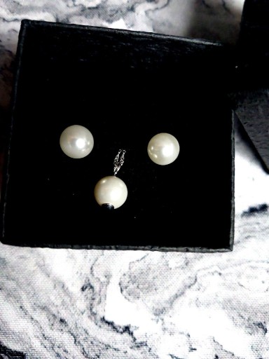 Zdjęcie oferty: Komplet perły naturalne srebro 925 