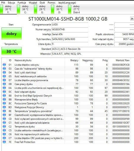 Zdjęcie oferty: Dysk hybrydowy SSHD Seagate ST1000LM014 1TB