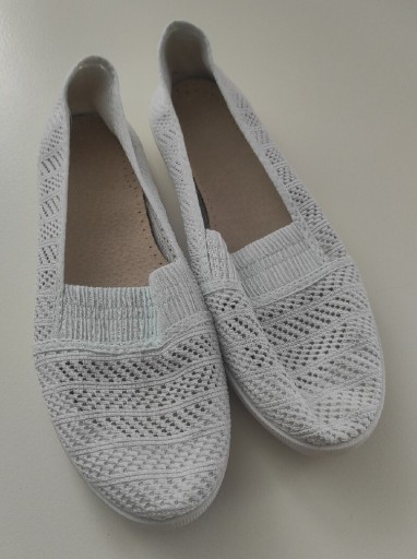 Zdjęcie oferty: Espadryle baleriny białe ażurowe koronkowe r.38