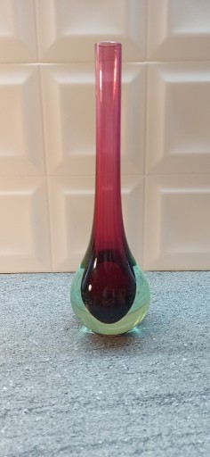 Zdjęcie oferty: Wazon szklany Murano szkło uranowe różowy vintage