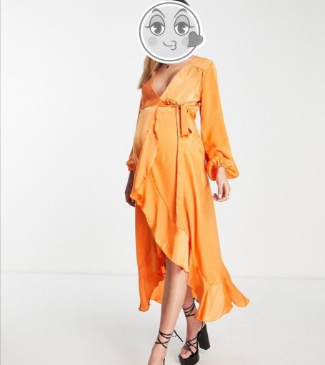 Zdjęcie oferty: Pomarańczowa sukienka ciążowa falbana rozmiar 40/L