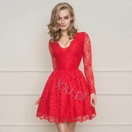Zdjęcie oferty: Lou sukienka czerwona koronka roz. S