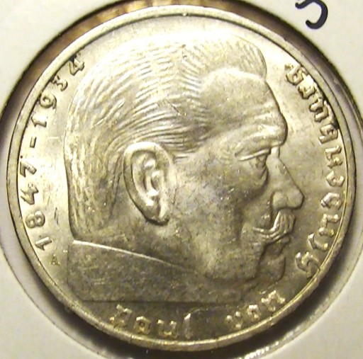 Zdjęcie oferty: 2 MARKI NIEMCY 1937 A PAUL VON HINDENBURG Ag (7)