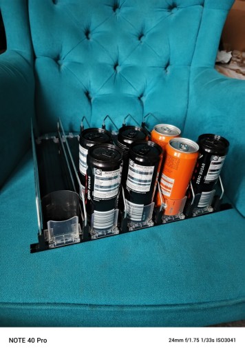 Zdjęcie oferty: Organizer na napoje do lodówki, dozownik do puszek , 5 rzędów czarny