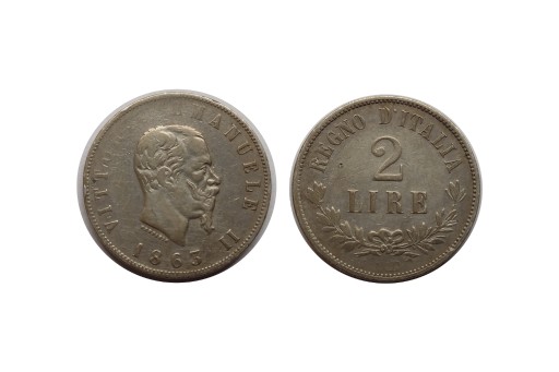 Zdjęcie oferty: Włochy, Vittorio Emanuele II, 2 Liry 1863