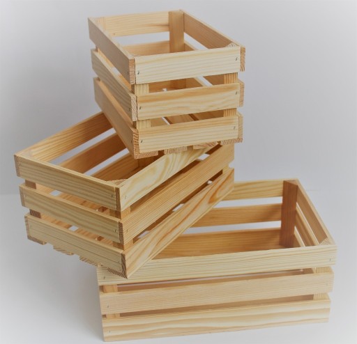 Zdjęcie oferty: Komplet 3 skrzynek drewnianych różnej wielkości