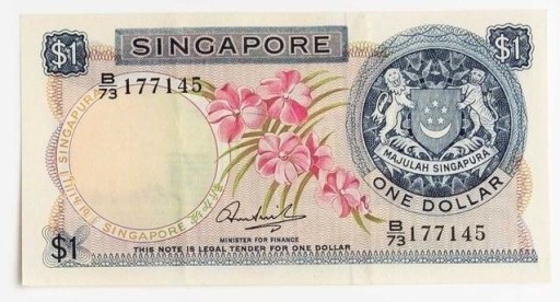 Zdjęcie oferty: Banknot 1 dolar - Singapur P.1 1967 Rzadki 