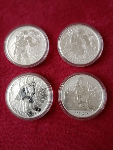 Zdjęcie oferty: Bogowie Olimpu 4szt srebrne monety kolekcjonerskie