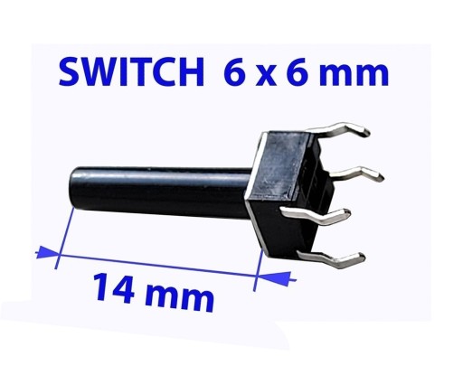 Zdjęcie oferty: TACT MICRO SWITCH MIKROPRZYCISK 13 ~ 14  mm ,  6x6 mm - 10 sztuk !!!