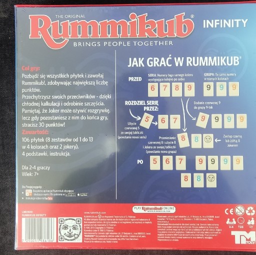 Zdjęcie oferty: Hit Gra kafelkowa rummikub Infinity Toys majówka