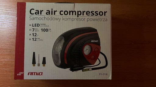 Zdjęcie oferty: Kompresor samochodowy 12V z latarką LED