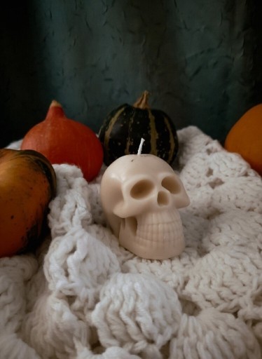 Zdjęcie oferty: Jesienna Świeca z wosku sojowego Halloween Czacha