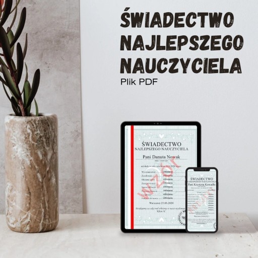 Zdjęcie oferty: EXPRESS 2H Świadectwo Najlepszego Nauczyciela PDF