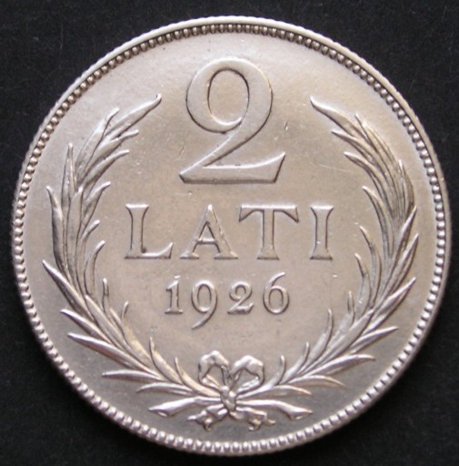 Zdjęcie oferty: Łotwa 2 lati 1926 - srebro - stan 2