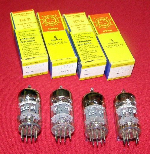 Zdjęcie oferty: ECC81  - SIEMENS  -  NOS -  QWADRO -  4 sztuki