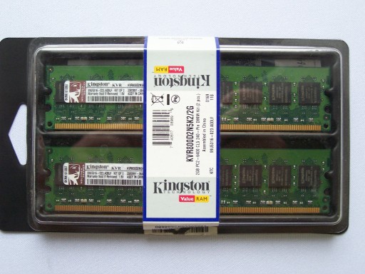 Zdjęcie oferty: KINGSTON 2x1GB DDR2 800MHz PC2-6400 Retro Kolekcja