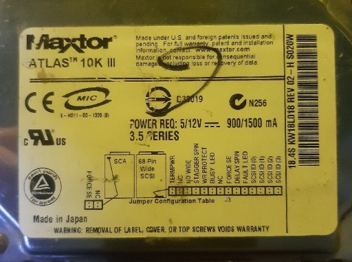 Zdjęcie oferty: Elektronika do dysku SCSI Matrox Atlas 10K III