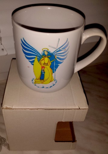 Zdjęcie oferty: Kubek ceramiczny rysunek Anioła Stróża i napis Mój Anioł Stróż Jest Ze Mną