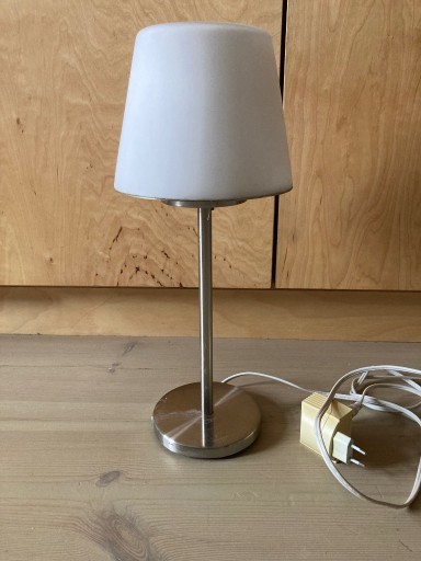 Zdjęcie oferty: Lampka nocna IKEA, stal nierdzewna + szkło mleczne