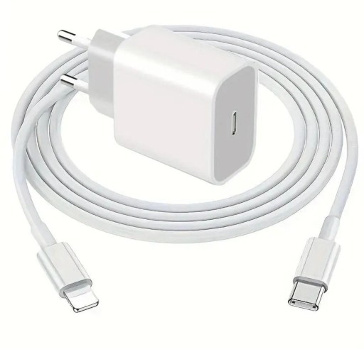 Zdjęcie oferty: SZYBKA ŁADOWARKA USB C 20W + KABEL APPLE IPHONE 1M