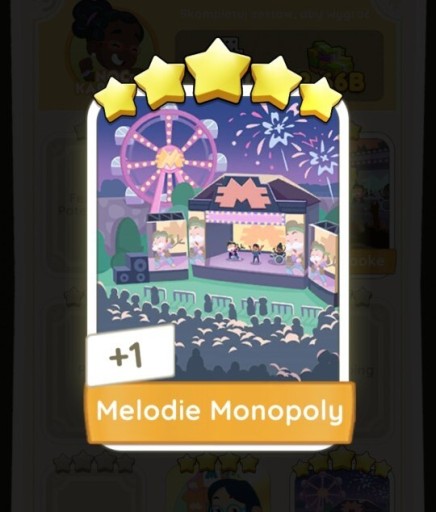 Zdjęcie oferty: Naklejka Melodie Monopoly go 