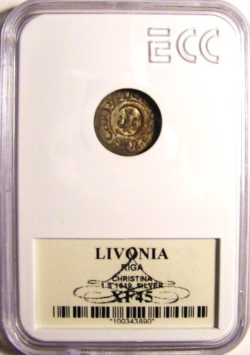 Zdjęcie oferty: LIVONIA RYGA CHRISTINA 1S 1649 Ag GRADING