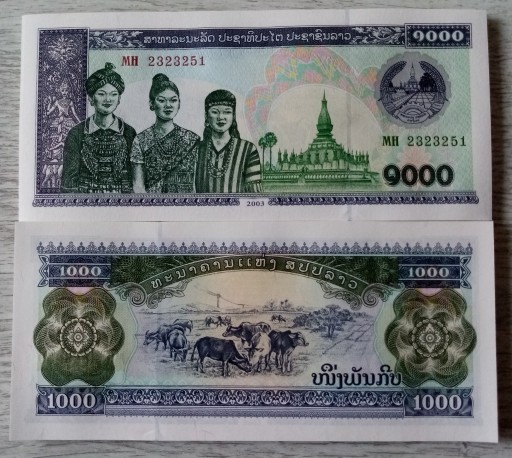 Zdjęcie oferty: Laos 1000 Kip r2003 seria MH Stan UNC