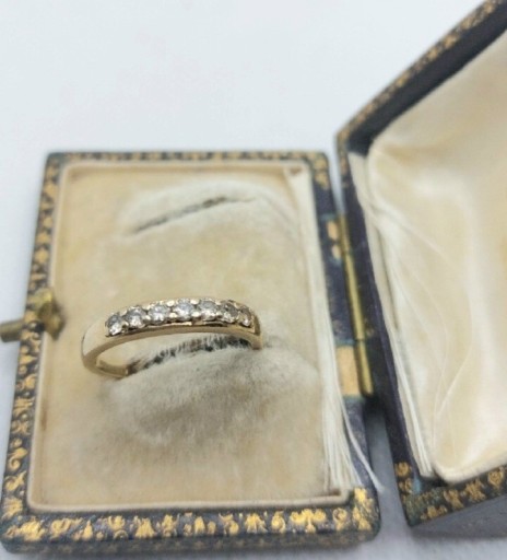 Zdjęcie oferty: Pierścionek złoto 375 diamenty 0,40 ct brylanty antyk obrączkowy antyk 