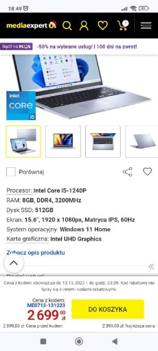 Zdjęcie oferty: Laptop Asus vivobook