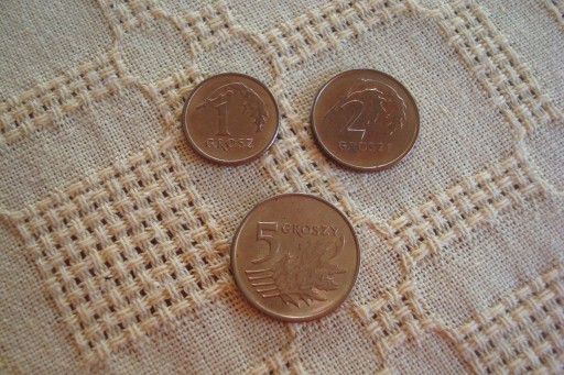 Zdjęcie oferty: Polska zestaw 1,2 i 5 groszy 2000 r. MENNICZE