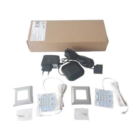 Zdjęcie oferty: Oświetlenie podszafkowe Do półek Lampki 2x LED SQUERE2S Włącznik Zasilacz