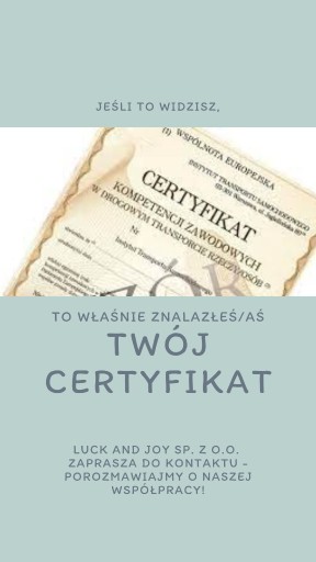 Zdjęcie oferty: Certyfikat kompetencji zawodowych przewoźnika