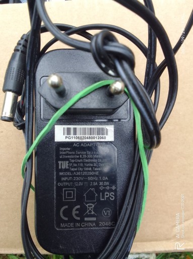Zdjęcie oferty: Zasilacz 12V 2.5A 30W A36120250HE uniwersalny