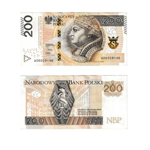 Zdjęcie oferty: Banknot 200 zł seria A0 2015 r. Numer