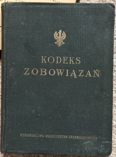 Zdjęcie oferty: KODEKS ZOBOWIĄZAŃ 1933 zobowiązania