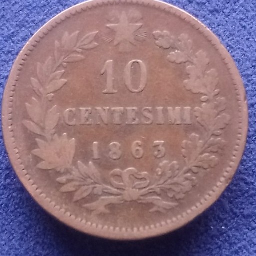 Zdjęcie oferty: A157 Włochy 10 centesimi 1863 Vittorio Emanuele II