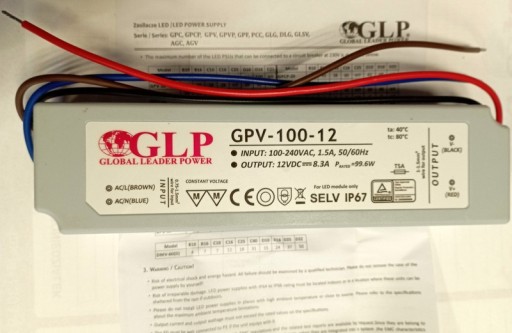 Zdjęcie oferty: Zasilacz LED GPV-100-12 12VDC 99,6W