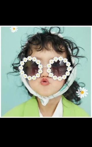 Zdjęcie oferty: Okulary dziecięce białe, w kwiatki, 