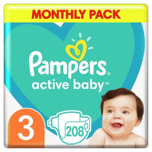 Zdjęcie oferty: Pieluszki Pampers Active Baby rozmiar 3 6-10kg 208