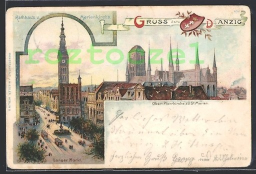 Zdjęcie oferty: GDAŃSK Danzig Langer Markt ratusz 1902