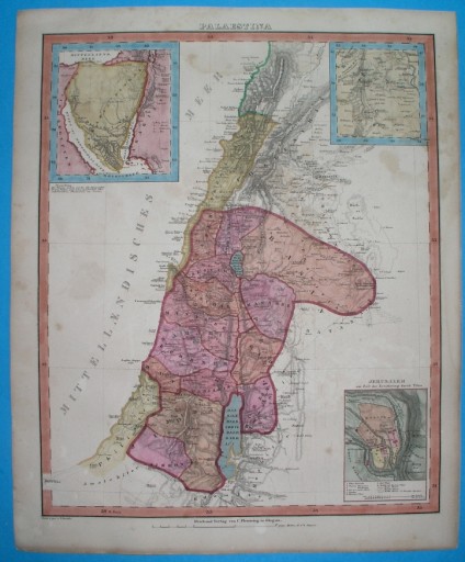 Zdjęcie oferty: 1848 oryginał MAPA IZRAEL PALESTYNA GAZA SYNAJ