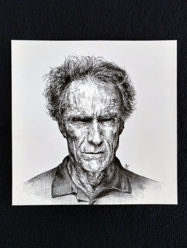 Zdjęcie oferty: Portret Clint Eastwood rysunek tusz dirty harry