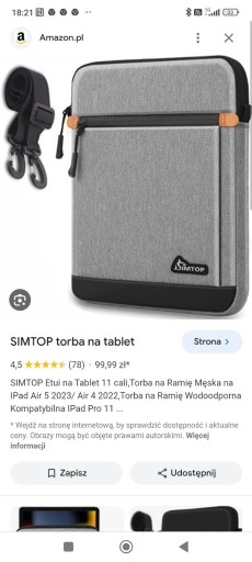 Zdjęcie oferty: Etui na tablet firmy Simtop 