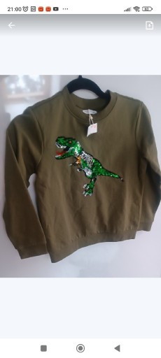 Zdjęcie oferty: Bluza chłopięca dinozaur khaki 140