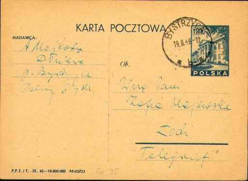 Zdjęcie oferty: 1946 - Bystrzyca (Kłodzko) - Cp 95 